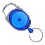 IPA IDRBLUK Blue carabiner badge reel with key ring