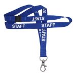 IPA L15WBLU1DHST Blue Printed Staff Lanyard