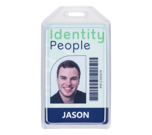 Product Image of Thick Vinyl Clear Clamshell Card ID Card Holder Portrait